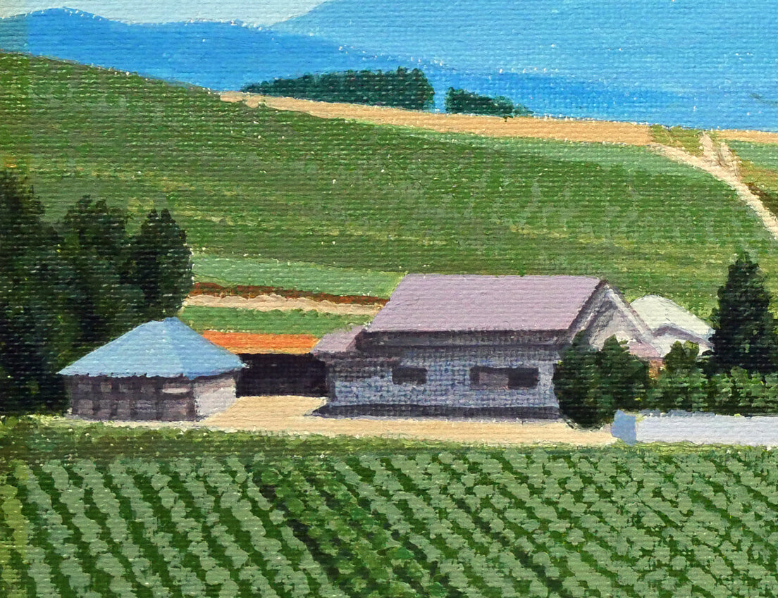 石川雄一「大雪と芋畑(美瑛)」油絵・F4号 拡大画像2
