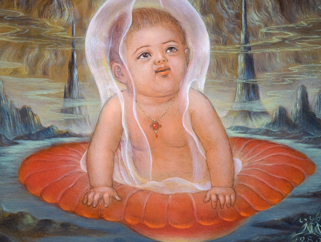 石野守一「君送りし時」油絵・F3号 拡大画像3