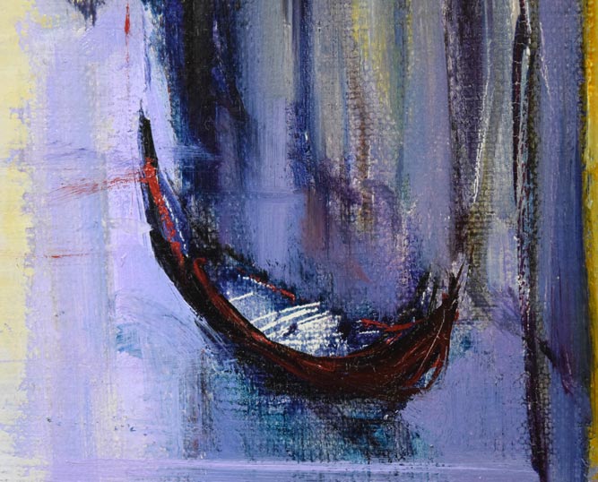 石岡剛「ベニス運河の花(イタリア)」油絵・F4号 拡大画像5