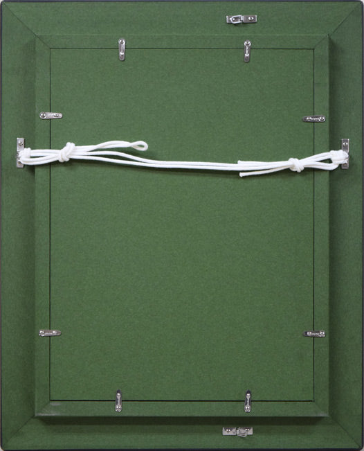 石岡剛「ベニス運河の花(イタリア)」油絵・F4号 額縁裏側画像