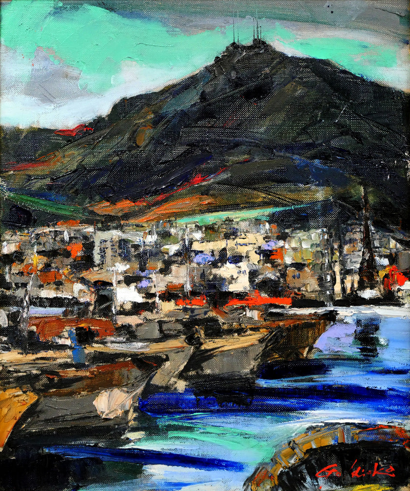 石岡剛「函館山」油絵・F8号 作品全体画像