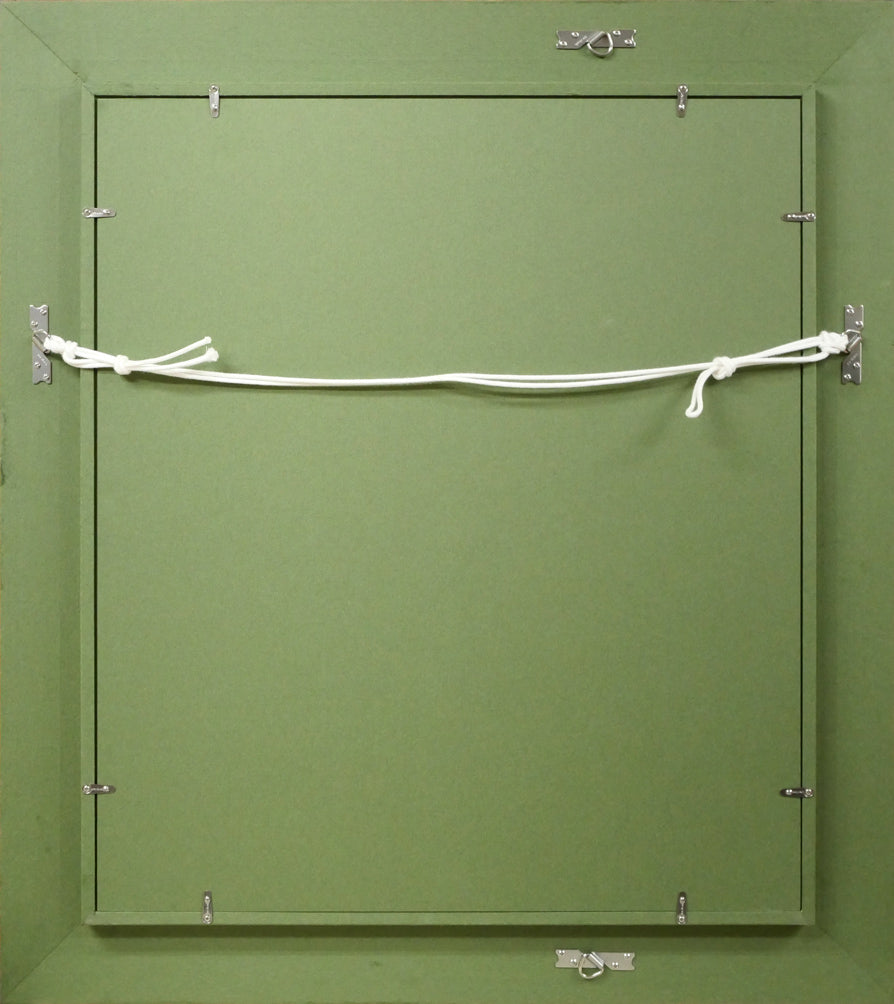 石岡剛「函館山」油絵・F8号 額縁裏側画像