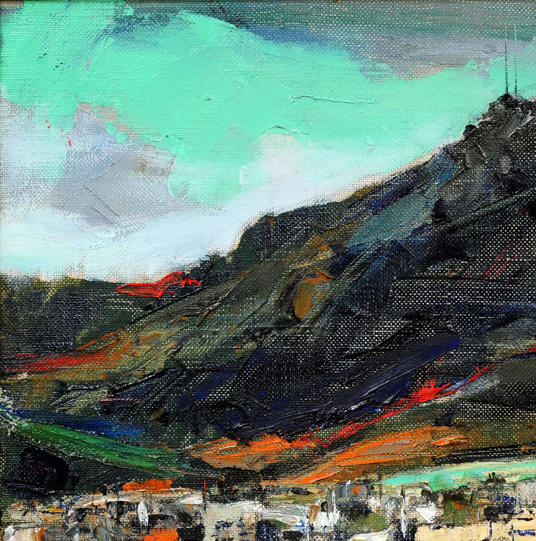 石岡剛「函館山」油絵・F8号 拡大画像1