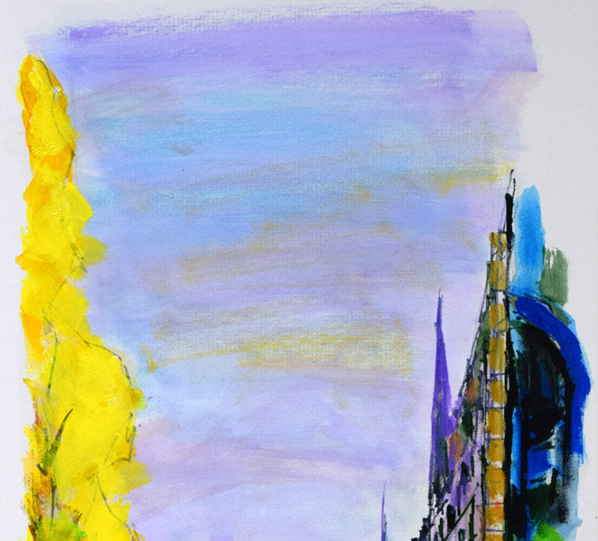 石岡剛「パリ・シャンゼリゼ通り(フランス)」アクリル画・10号 拡大画像1