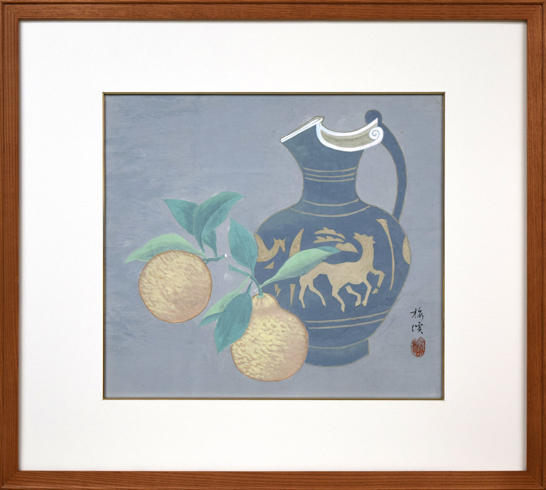 石原梅渓「静物画」日本画・8号