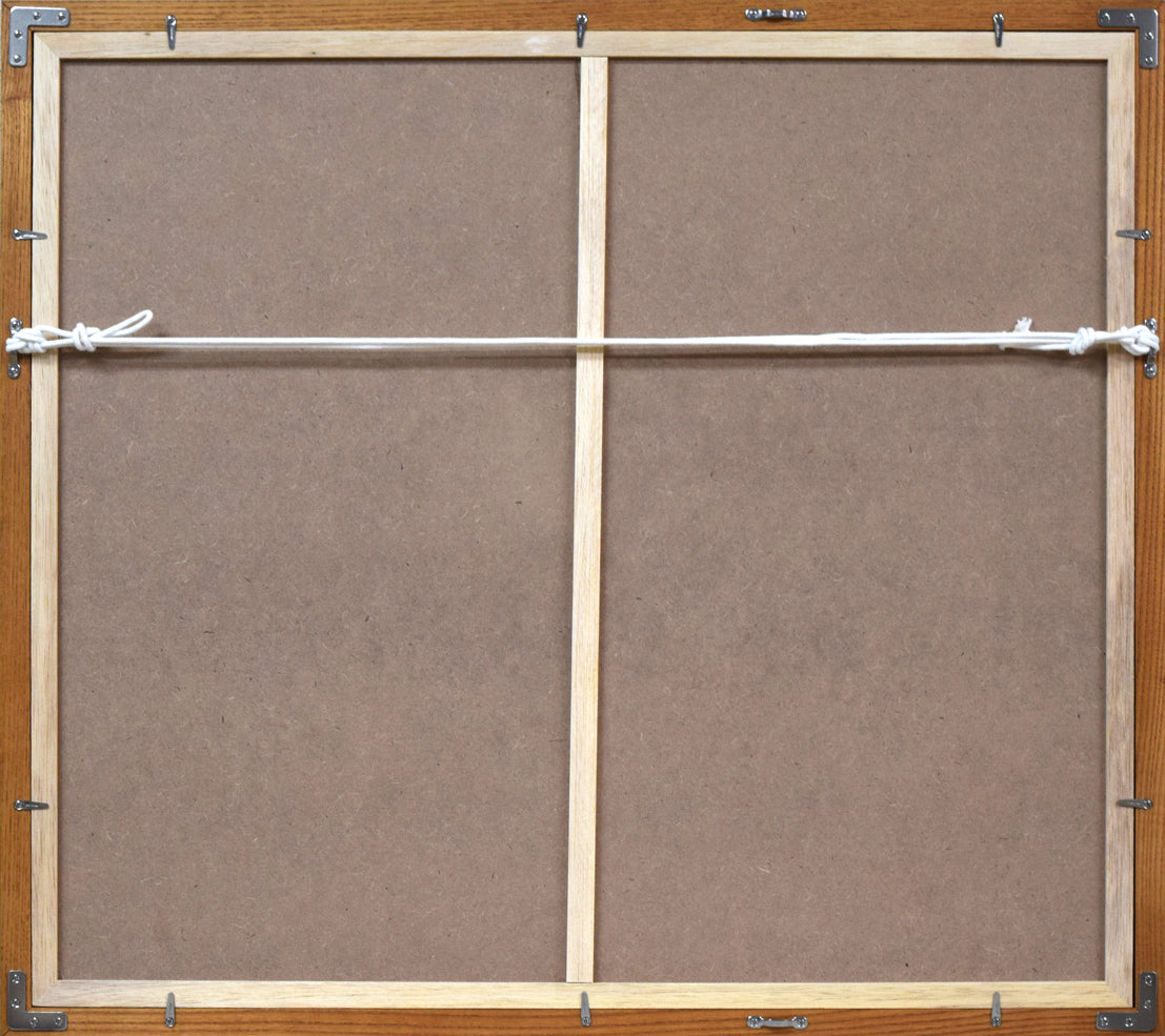 石原梅渓「静物画」日本画・8号 額縁裏側画像