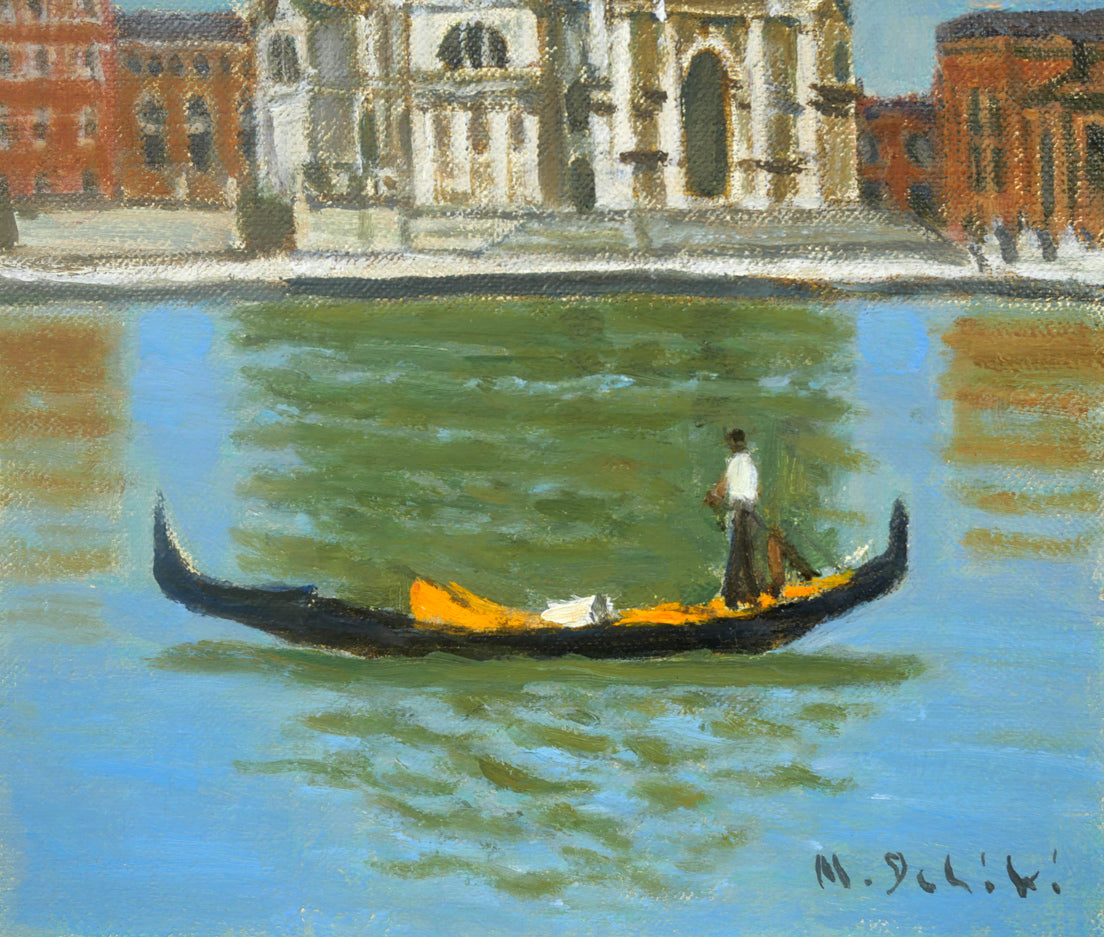 一木万寿三「ヴェネチア(イタリア)」油絵・SM 拡大画像2