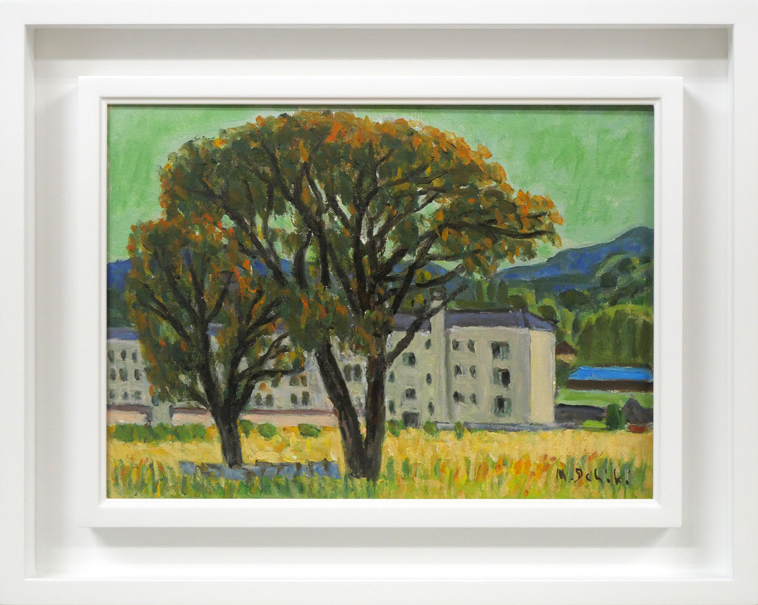 一木万寿三「山の手風景」油絵・F4号