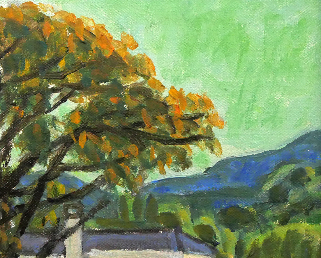 一木万寿三「山の手風景」油絵・F4号 拡大画像2