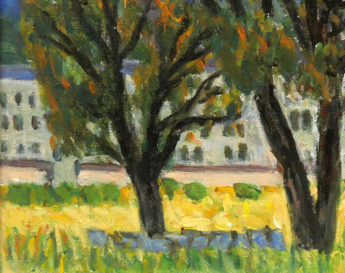 一木万寿三「山の手風景」油絵・F4号 拡大画像3