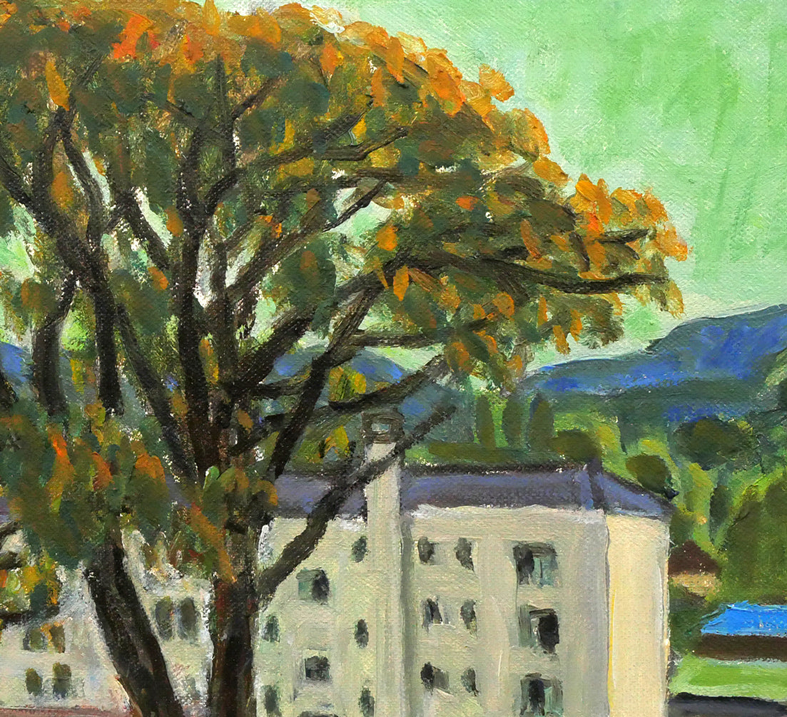 一木万寿三「山の手風景」油絵・F4号 拡大画像5