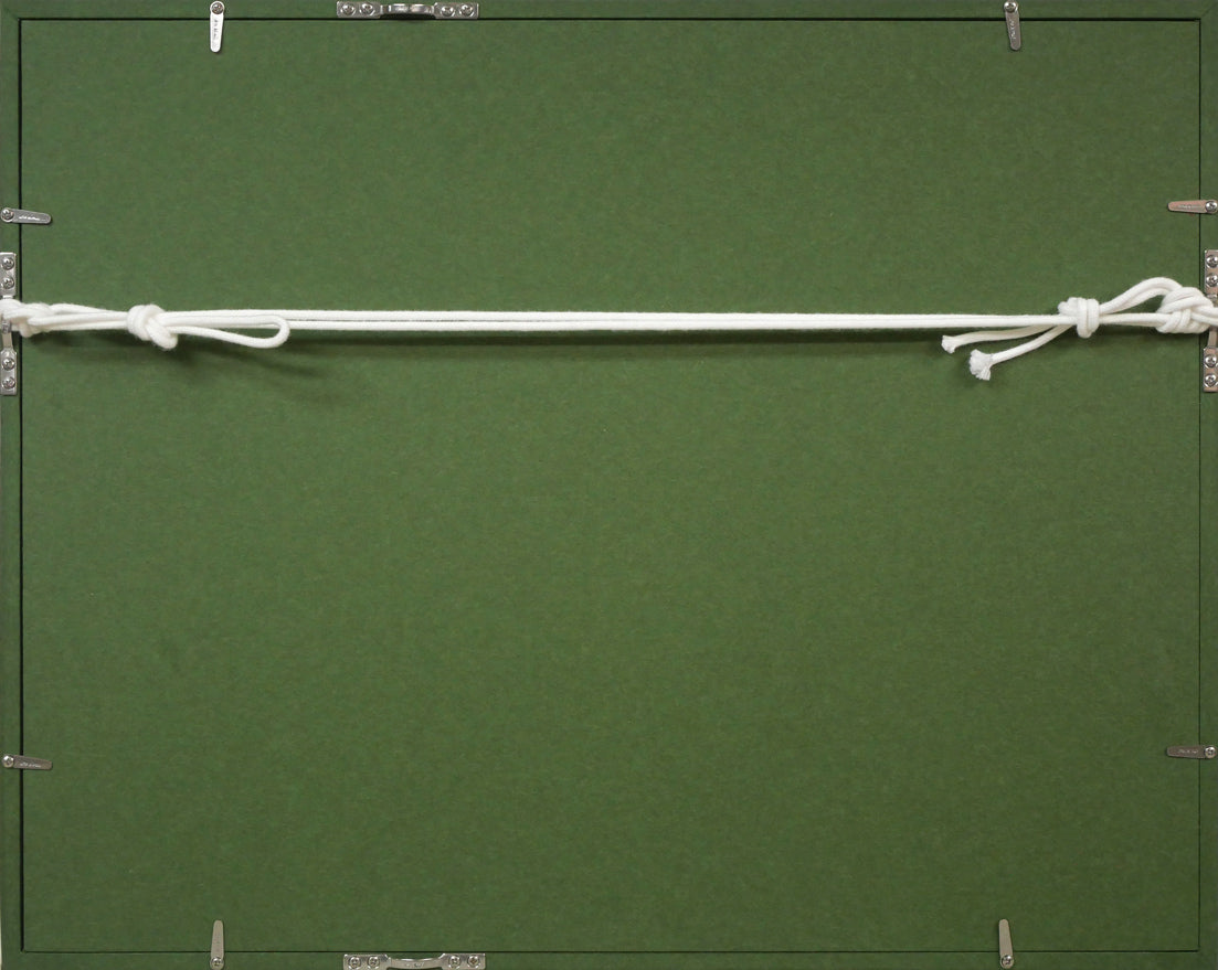 一木万寿三「山の手風景」油絵・F4号 額縁裏側画像