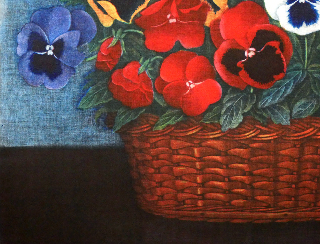伊藤倭子「花篭パンジイ」銅版画 拡大画像3