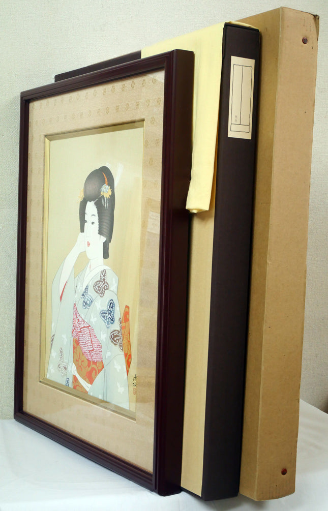 伊東深水「初島田」木版画 付属品画像