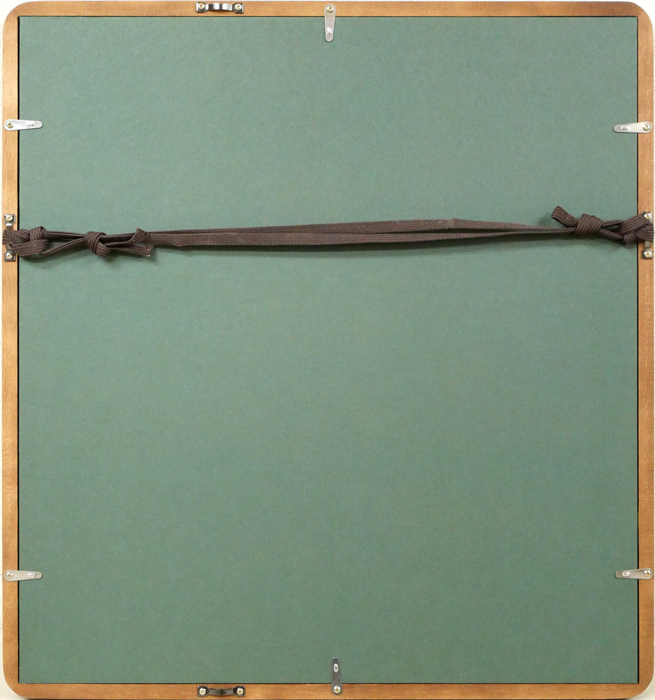 伊藤正「馬橇のある風景」水彩画 額縁裏側画像