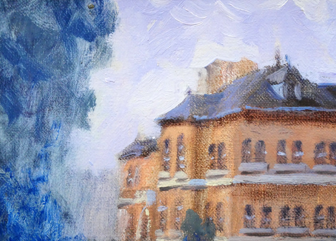 伊藤仁「北海道庁」油絵・F4号 拡大画像1