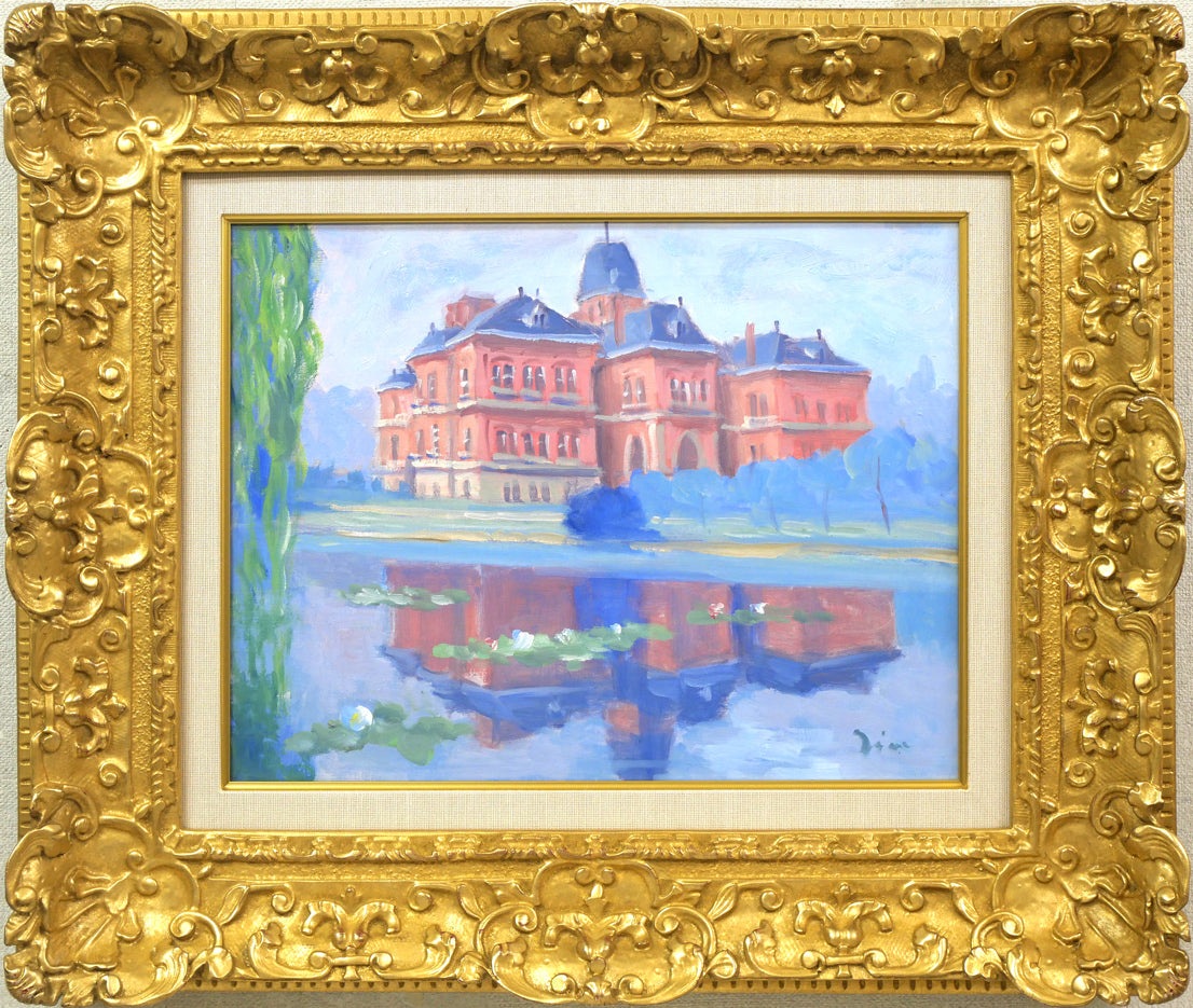 伊藤仁「北海道庁之池」油絵・F6号