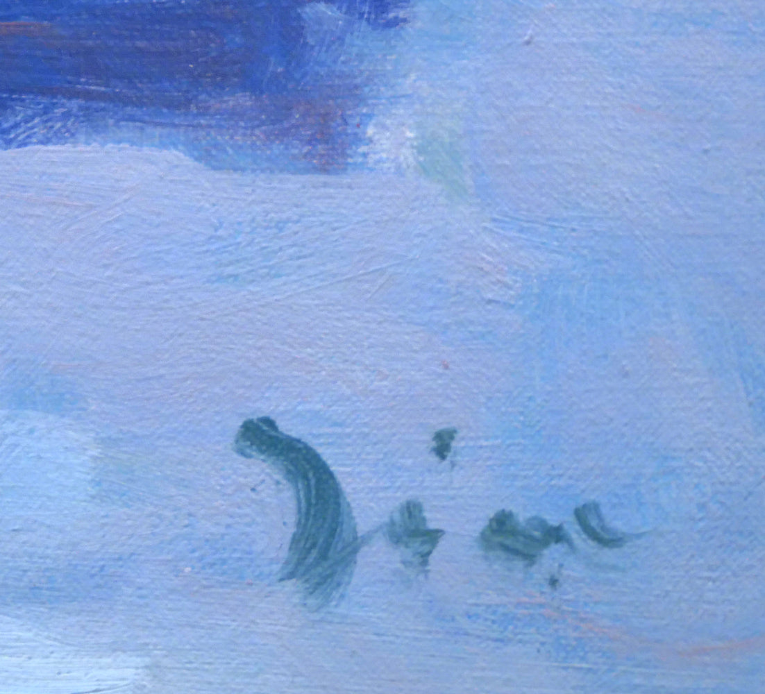 伊藤仁「北海道庁之池」油絵・F6号 サイン拡大画像