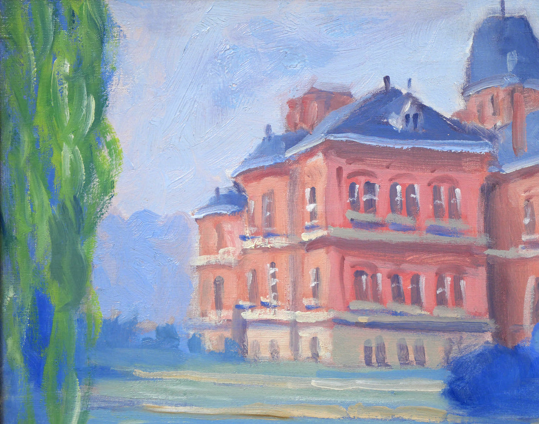 伊藤仁「北海道庁之池」油絵・F6号 拡大画像1