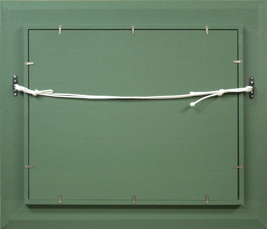 伊藤仁「北海道庁之池」油絵・F6号 額縁裏側画像