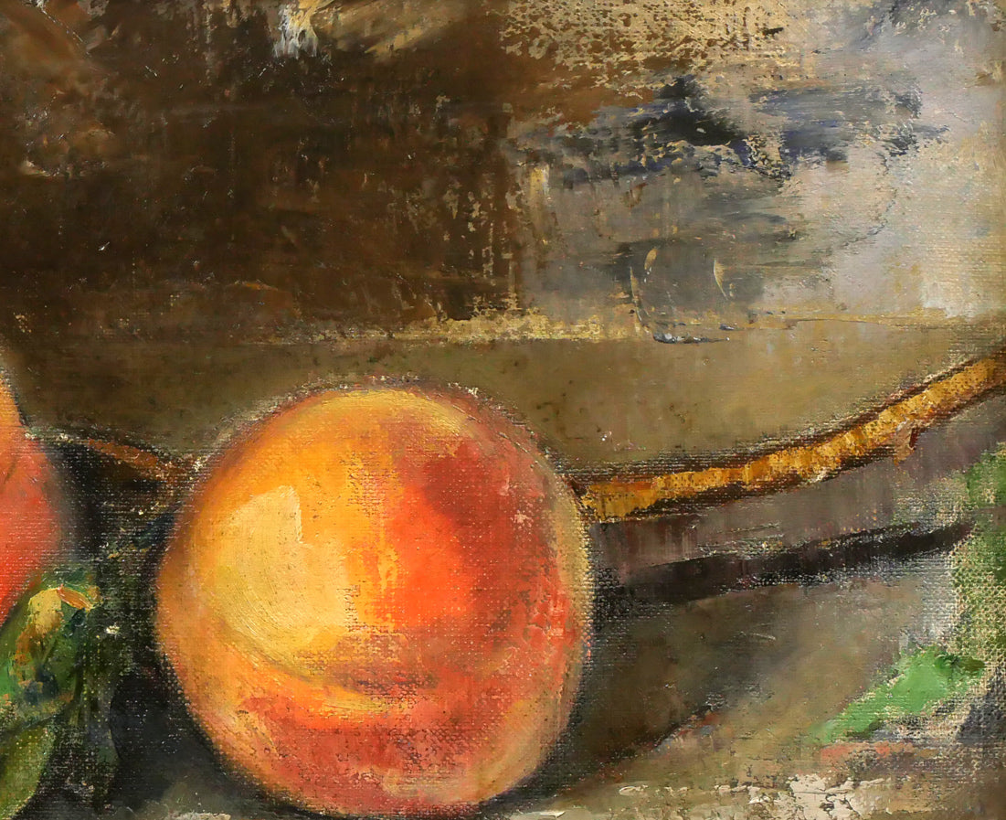 伊藤仁「静物画(桃)」油絵・M6号 拡大画像3