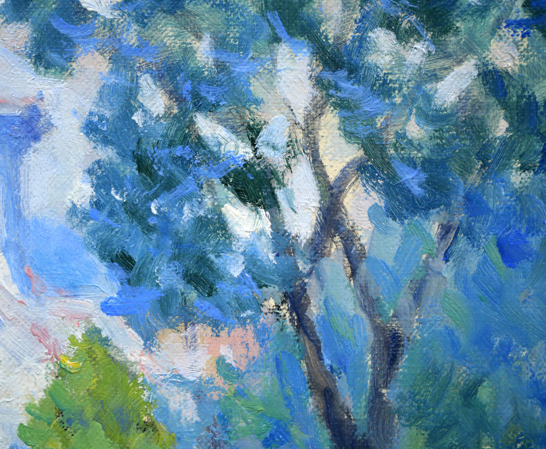 伊藤仁「早春時計台(札幌)」油絵・F4号 拡大画像2