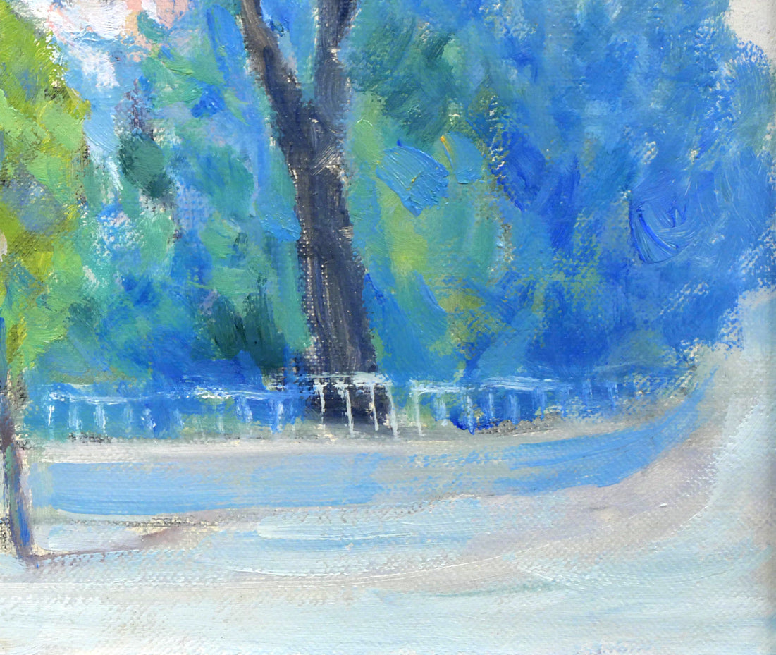 伊藤仁「早春時計台(札幌)」油絵・F4号 拡大画像4