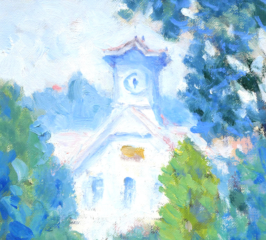 伊藤仁「早春時計台(札幌)」油絵・F4号 拡大画像5