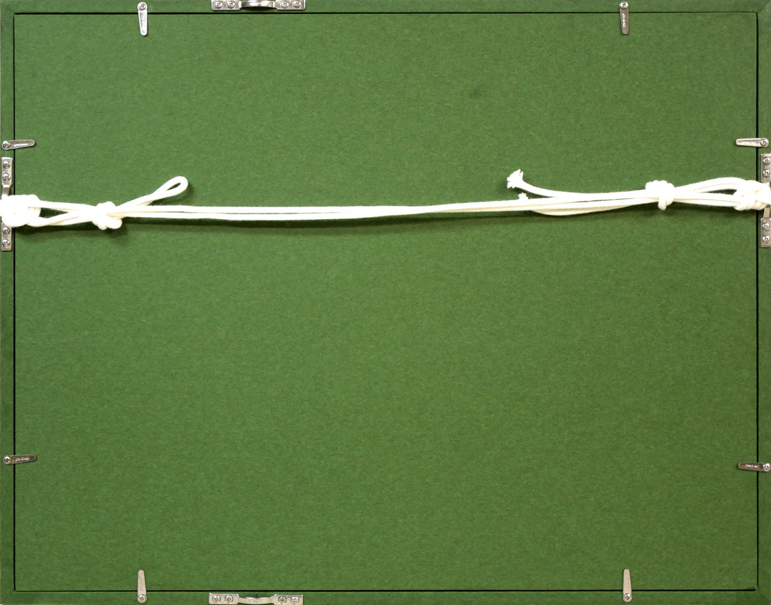 伊藤仁「早春時計台(札幌)」油絵・F4号 額縁裏側画像