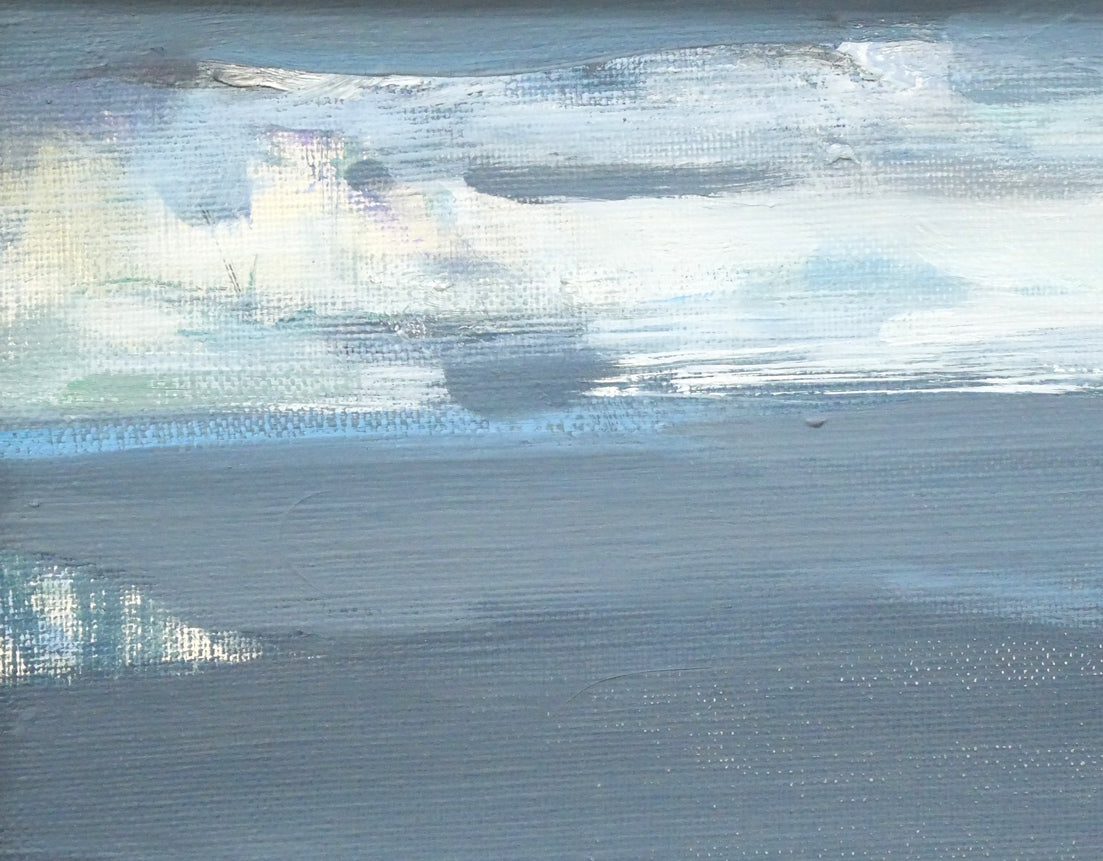 伊東将夫「馬と流氷」油絵・F4号 拡大画像1