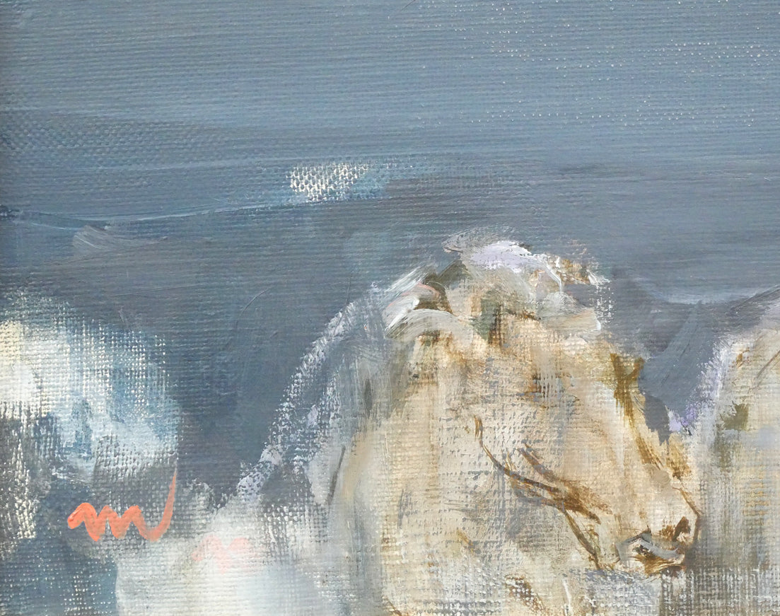 伊東将夫「馬と流氷」油絵・F4号 拡大画像3