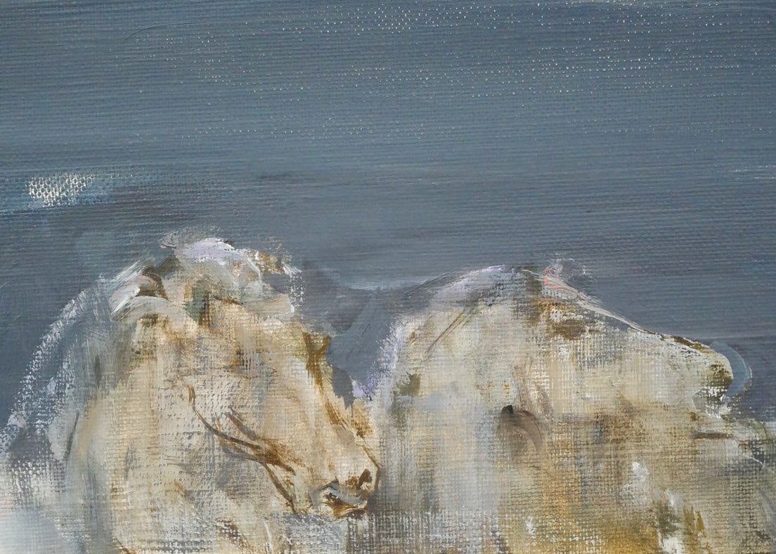 伊東将夫「馬と流氷」油絵・F4号 拡大画像4