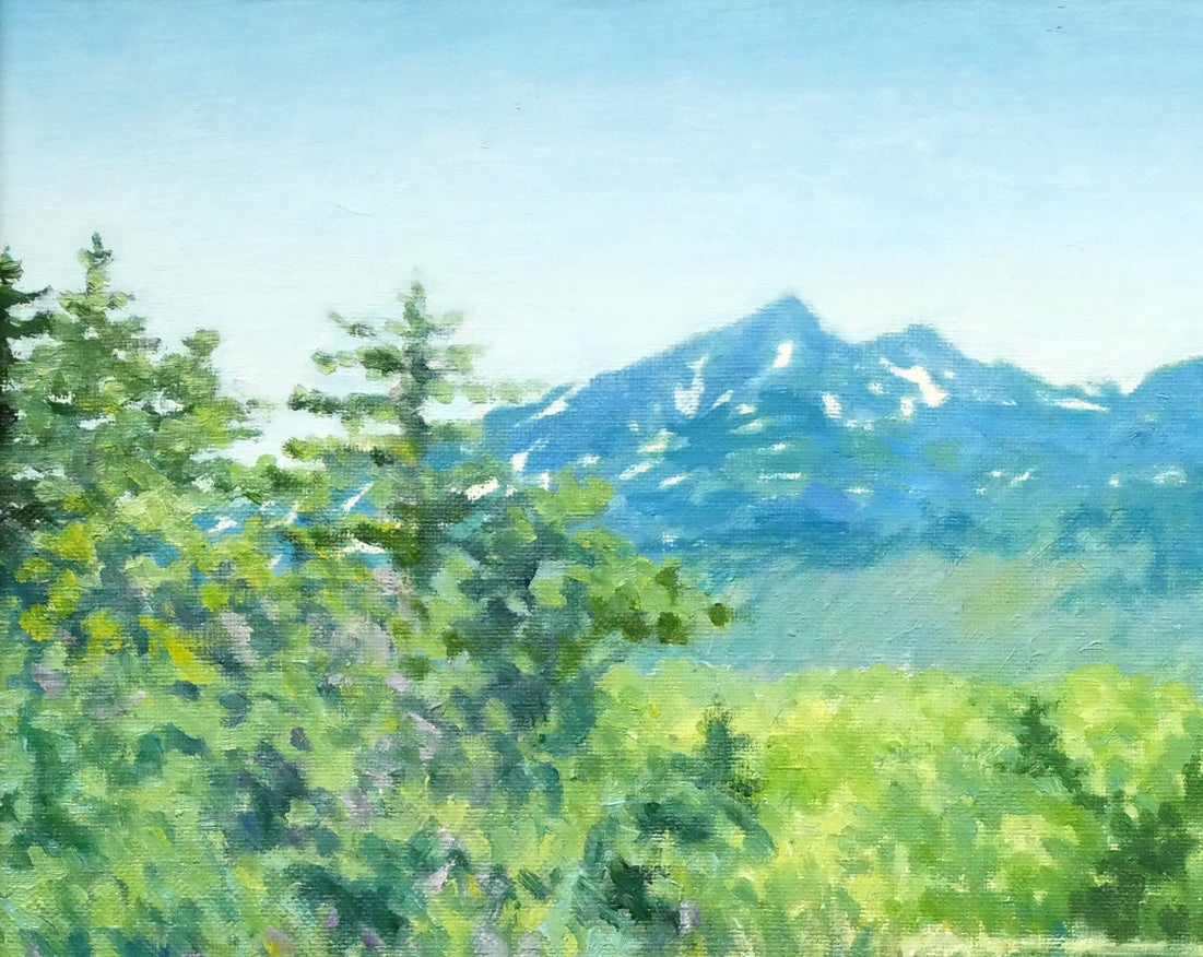 伊藤晴二「知床五湖と知床連峰」油絵・変形20号 拡大画像1