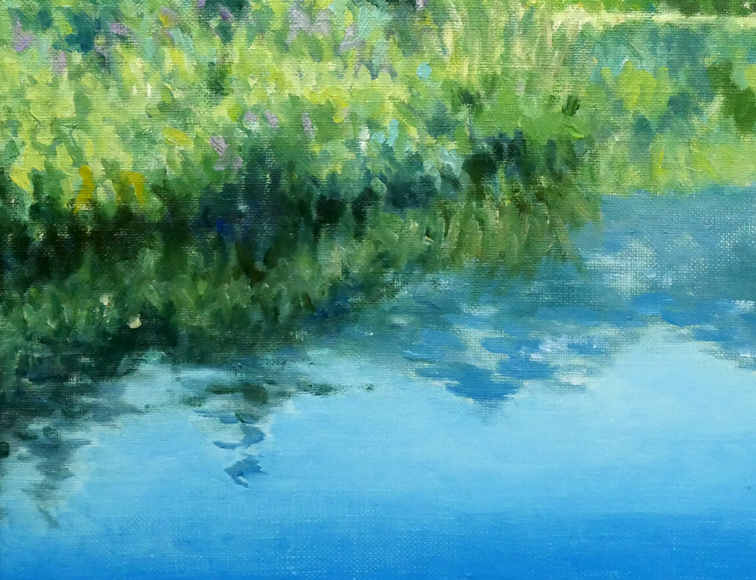 伊藤晴二「知床五湖と知床連峰」油絵・変形20号 拡大画像4