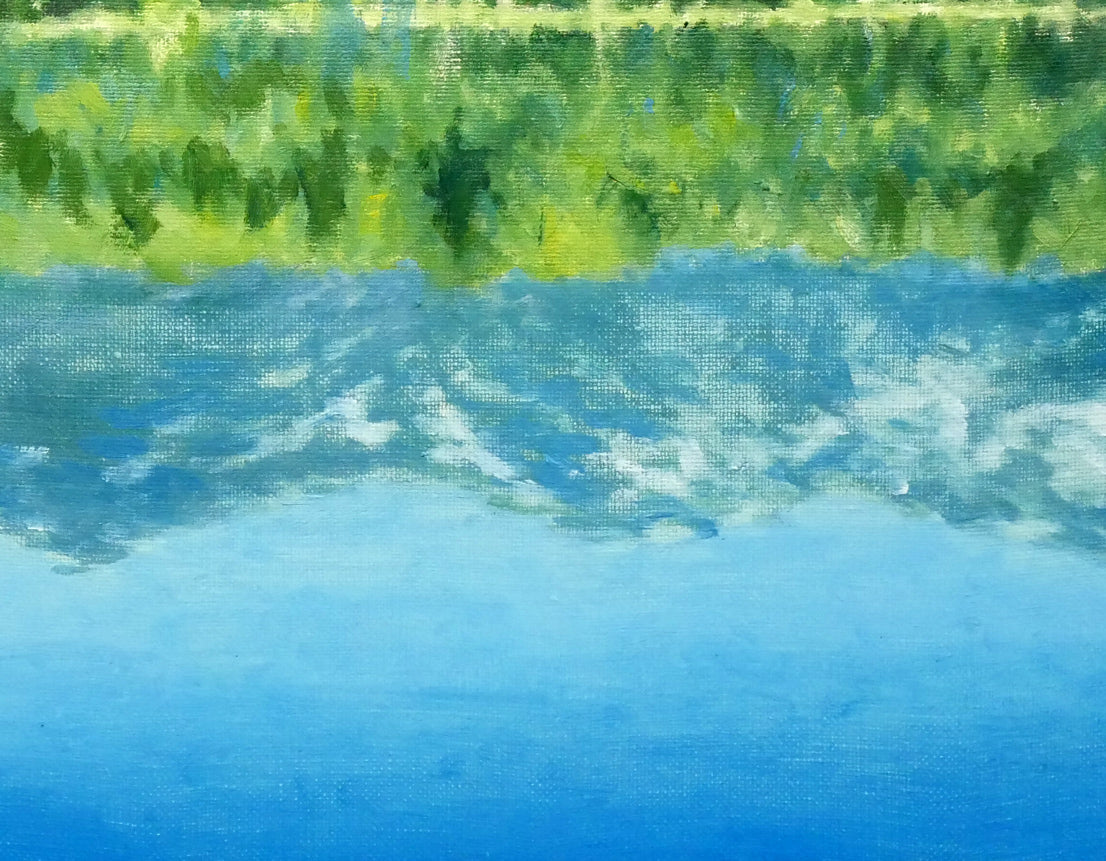 伊藤晴二「知床五湖と知床連峰」油絵・変形20号 拡大画像5