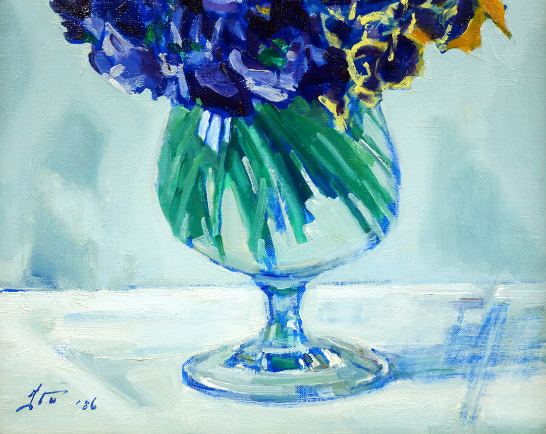 伊藤正「パンジー」油絵・F6号 拡大画像2