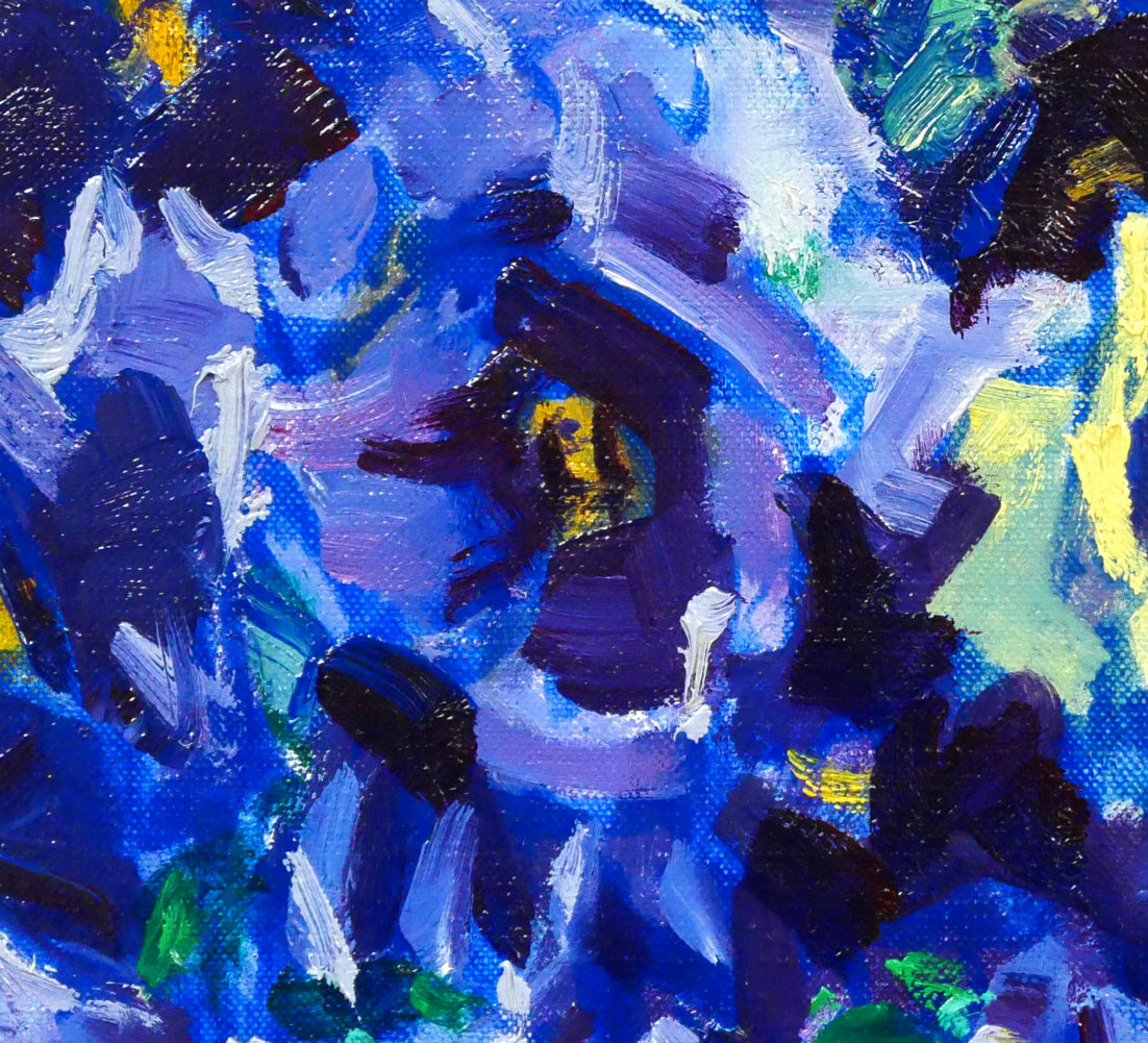 伊藤正「パンジー」油絵・F6号 拡大画像3