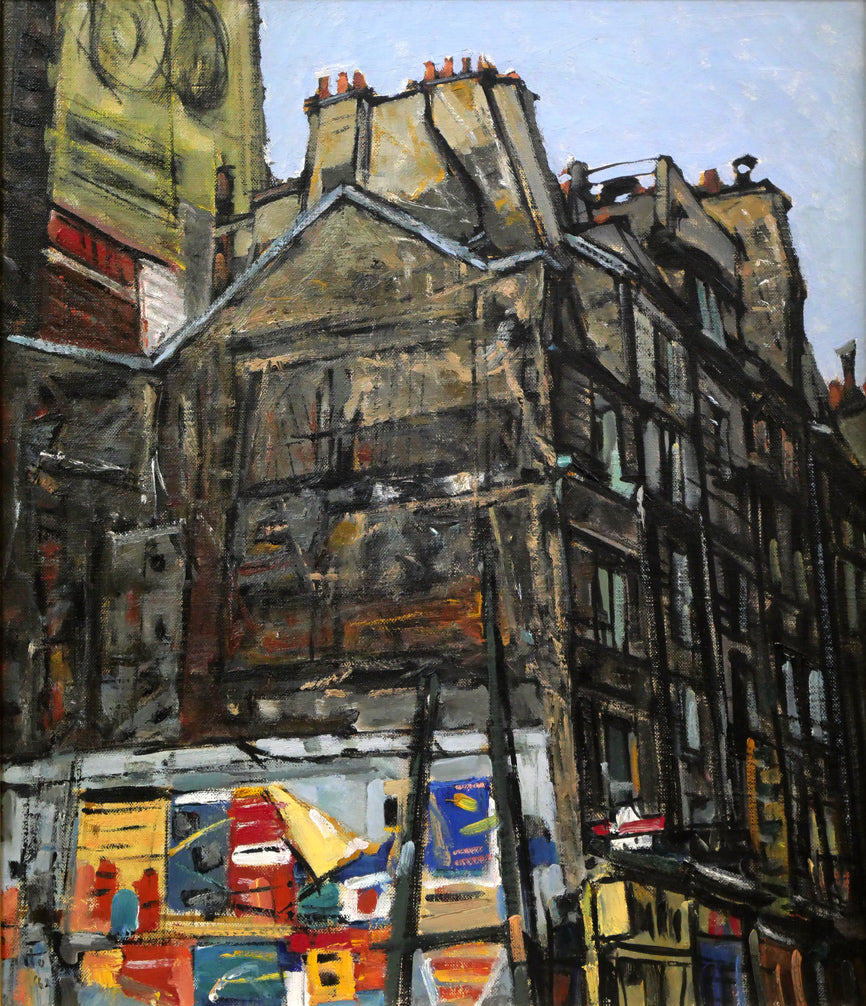 伊藤正「パリの家」油絵・F10号 作品全体拡大画像