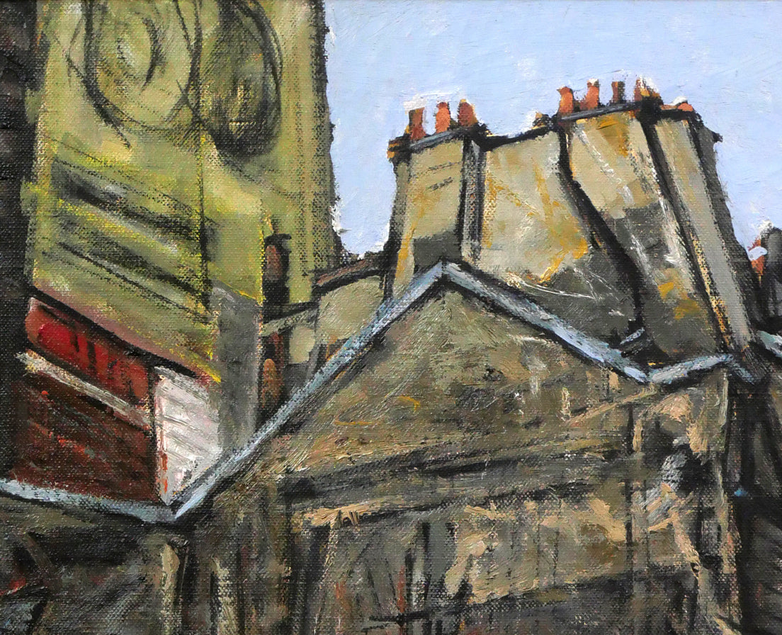 伊藤正「パリの家」油絵・F10号 拡大画像2