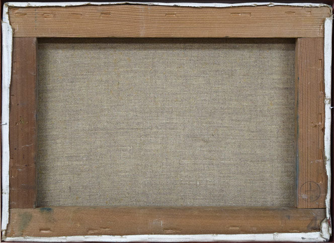 伊藤伊八「チューリッヒ(スイス)」油絵・F4号 キャンバス裏側画像