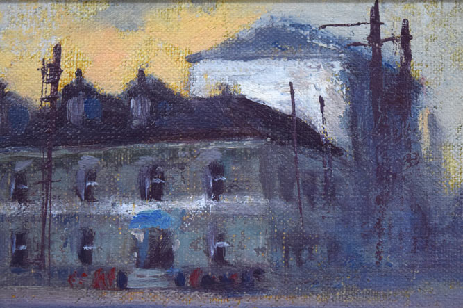 伊藤 仁「旧札幌中央郵便局」油絵・変形2号 拡大画像2