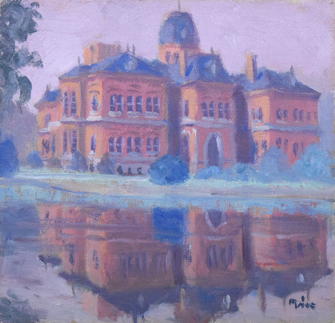 伊藤 仁「道庁」油絵・スクエアSM 作品全体拡大画像