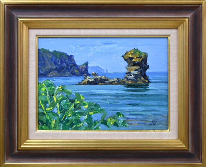 伊藤正「美国風景(積丹)」油絵・F4号