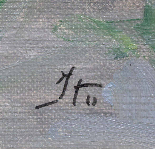 伊藤正「本目灯台(島牧)」油絵・F8号 サイン拡大画像