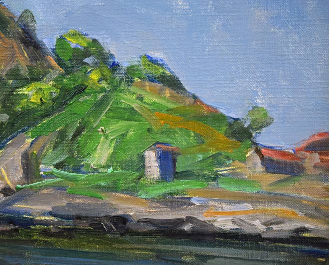 伊藤正「本目灯台(島牧)」油絵・F8号 拡大画像5