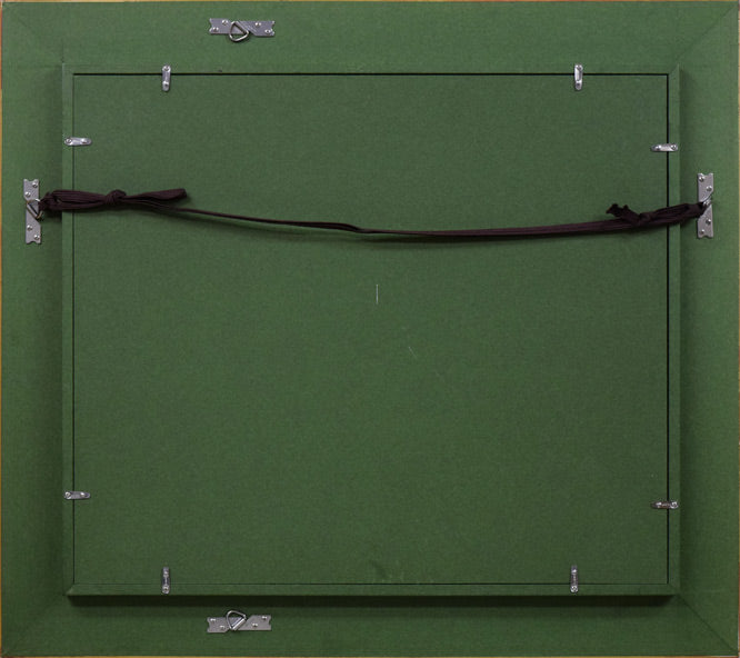 伊藤正「本目灯台(島牧)」油絵・F8号 額縁裏側画像