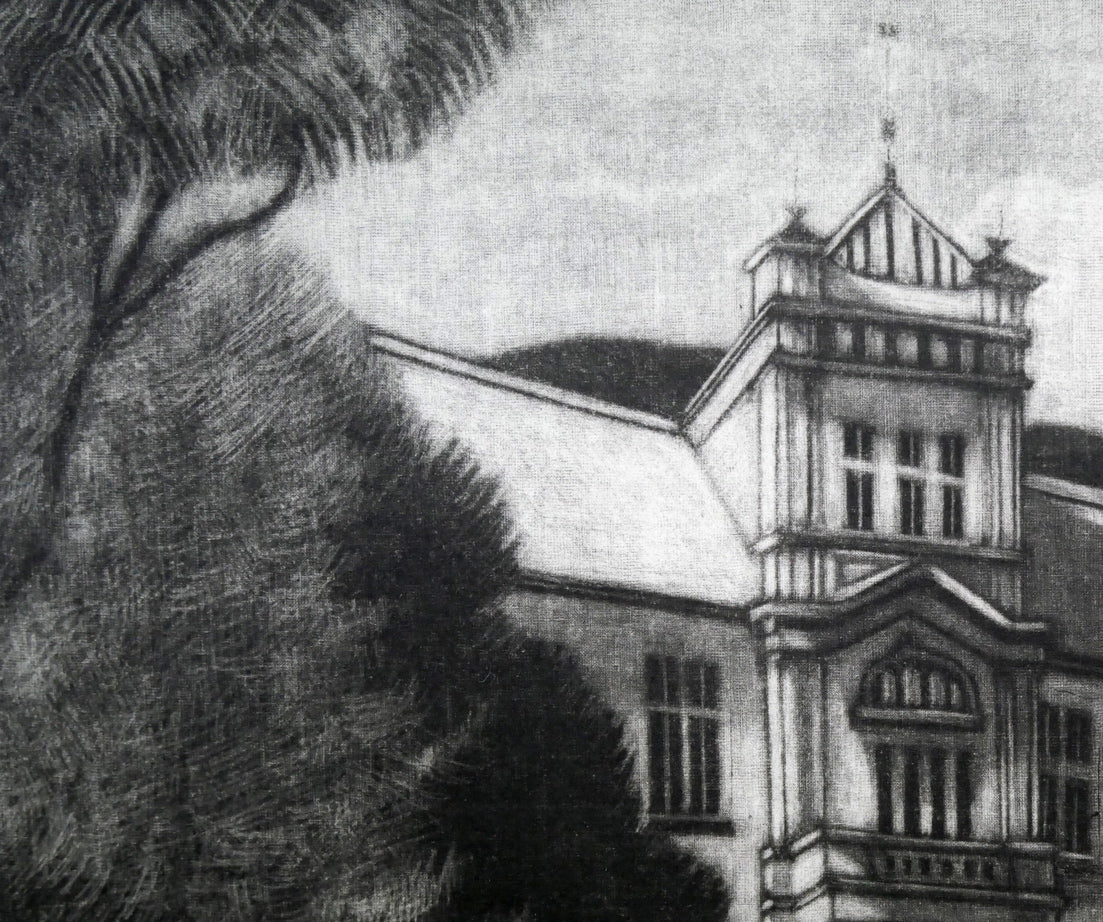 伊藤倭子「小樽高等商業学校(小樽商科大学)」銅版画 拡大画像1