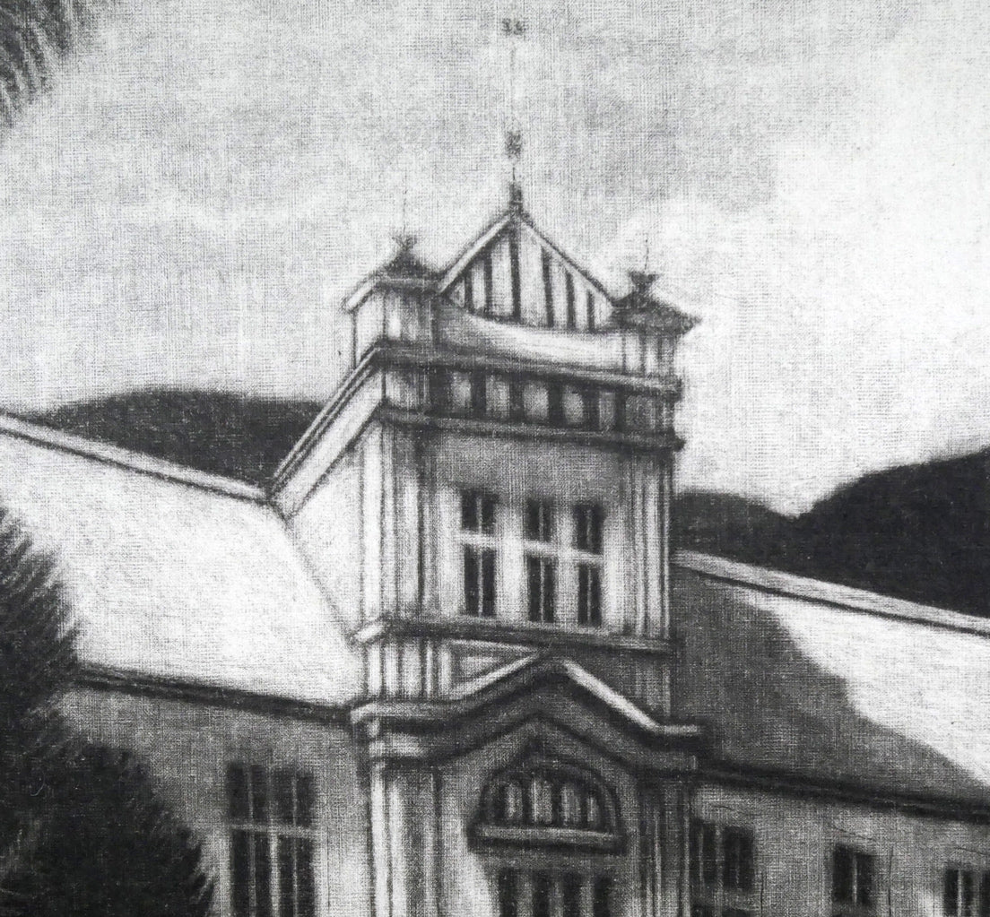 伊藤倭子「小樽高等商業学校(小樽商科大学)」銅版画 拡大画像2