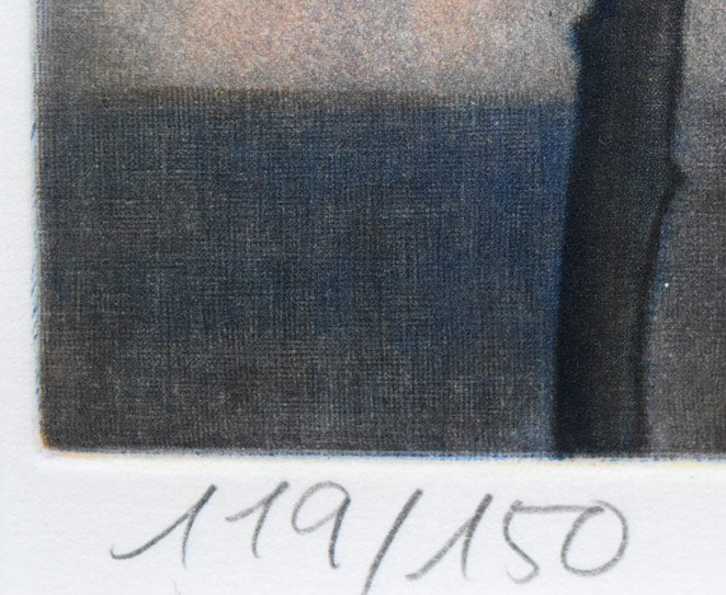 伊藤倭子「赤い実」銅版画 限定番号(ed,119/150)