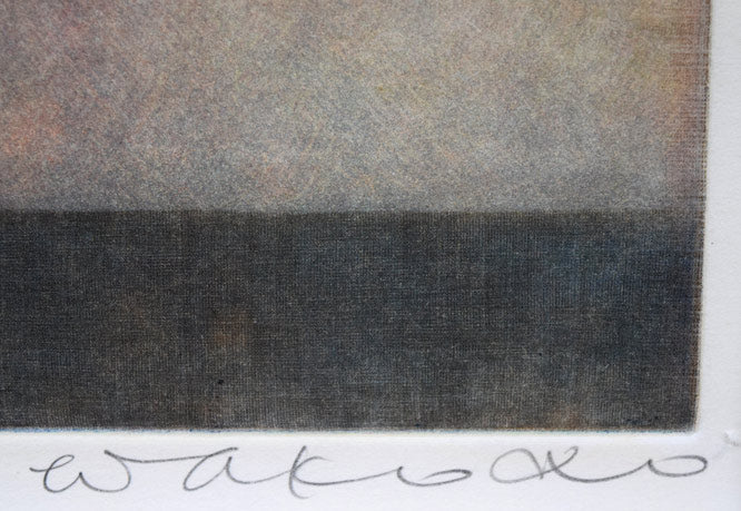 伊藤倭子「赤い実」銅版画 本人直筆鉛筆サイン拡大画像